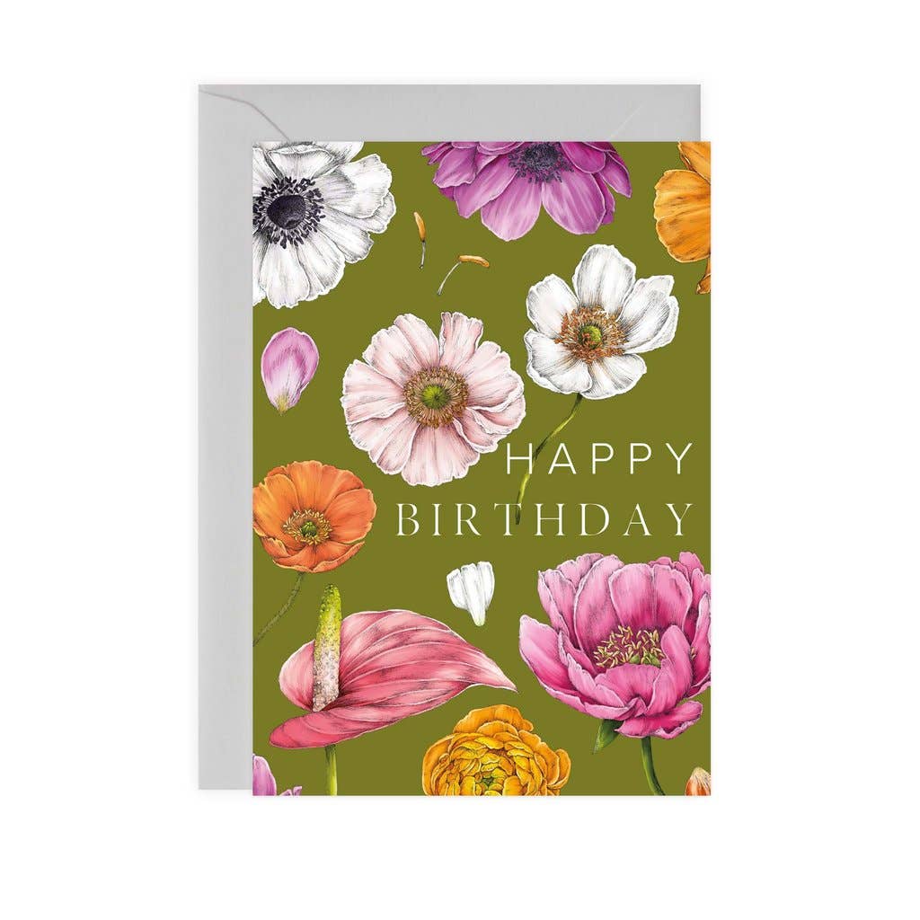 Floral Brights Happy Birthday Card