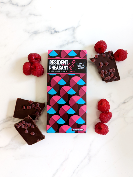 Raspberry Explosion Dark Chocolate, 100g - Vegan Friendly