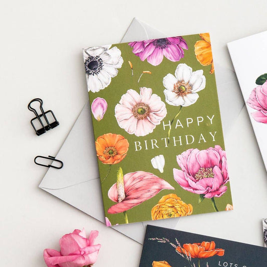 Floral Brights Happy Birthday Card